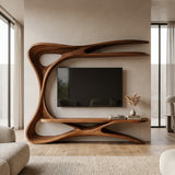 Organic TV Stand With Sculptural Frame For Living Room