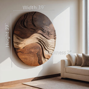 Round Sculptural Layered Wall Art For Living Room