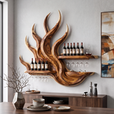 Handcrafted Modern Wall Wine Rack For Entertainment Room