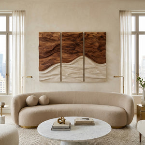 Contemporary Wave Triptych Wall Art For Home Areas