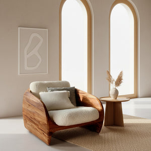 Modern Organic Natural Wood Chair For Cozy Living Room