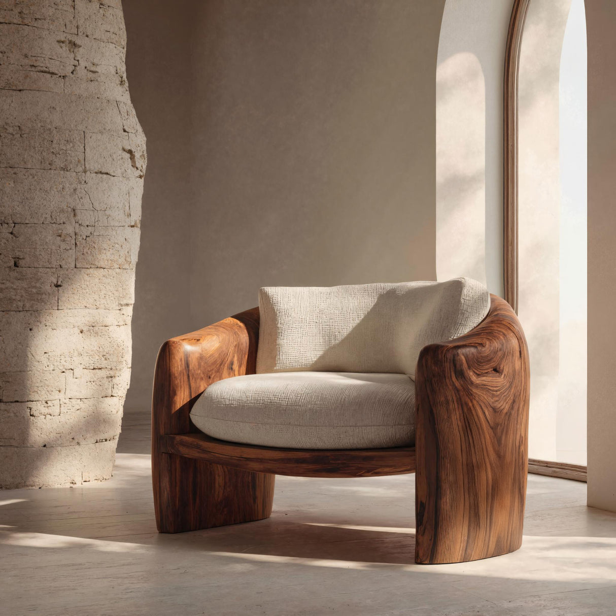 Modern Organic Lounge Chair Sculptural Form For Living Room