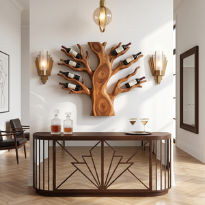 Coastal Floating Wine Rack For Living Room