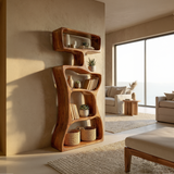 Modern Asymmetrical Bookshelf Reading Nook Display