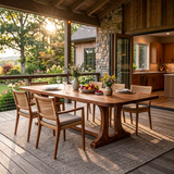 Modern Wooden Dining Table With Elegant Base For Kitchen