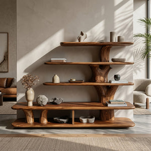 Modern Wooden Open Bookshelf For Modern Interiors