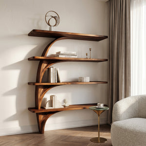 Organic Tree From Wood Floating Bookshelf For Home Display