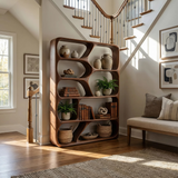 Mid Century Handcrafted Bookcase Storage Organizer For Living Room