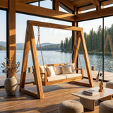 Freestanding Wooden Garden Swing Luxury Outdoor Living