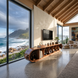 Contemporary Sculptural TV Stand For Penthouse Living Room