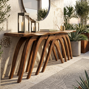 Modern Flowing Console Table Luxury Living Room