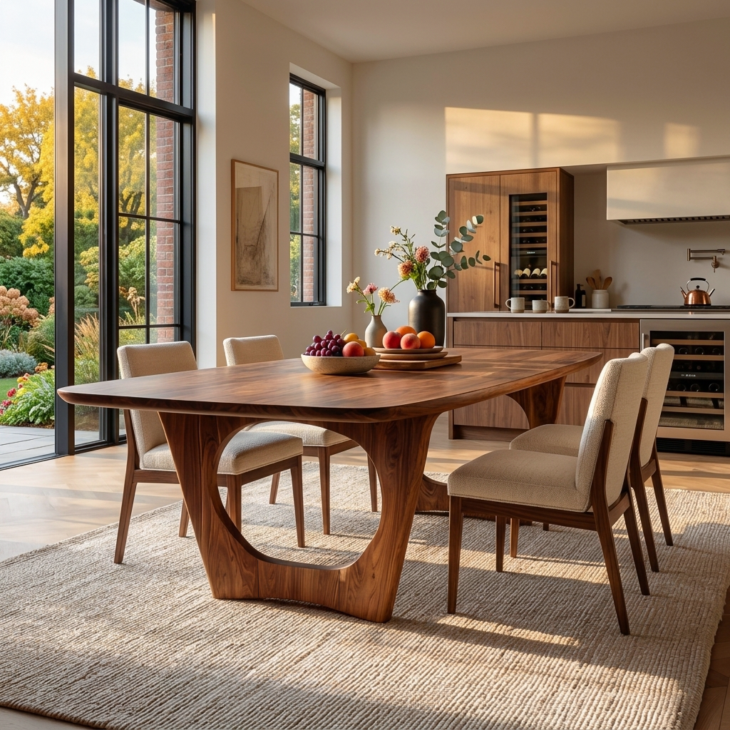 Mid Century Wooden Dining Table For Home