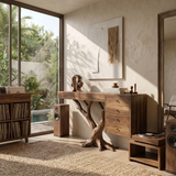 Organic Floating Console Table Designer Entryway