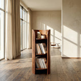 Contemporary Round Natural Wood Magazine Rack For Living Room