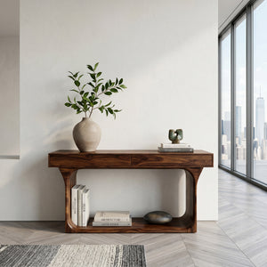 Modern Console Table With Rounded Base Frame For Home
