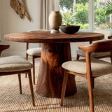 Minimalist Wooden Sculptural Dining Table For Dining Room