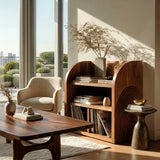 Organic Wooden Magazine Rack With Multi Compartments For Home