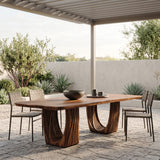 Organic Fluted Pedestal Dining Table For Contemporary Dining Room