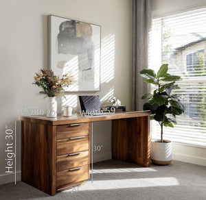 Minimalist Office Desk With Storage Drawers For Home Study