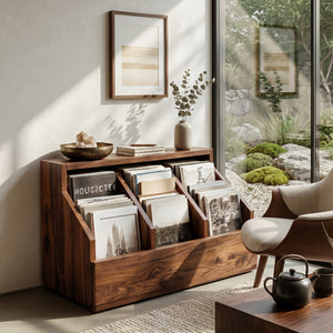 Contemporary Angled Pocket Magazine Rack For Living Room