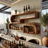 Industrial Wall Wine Rack For Living Lounge Beverage Placement