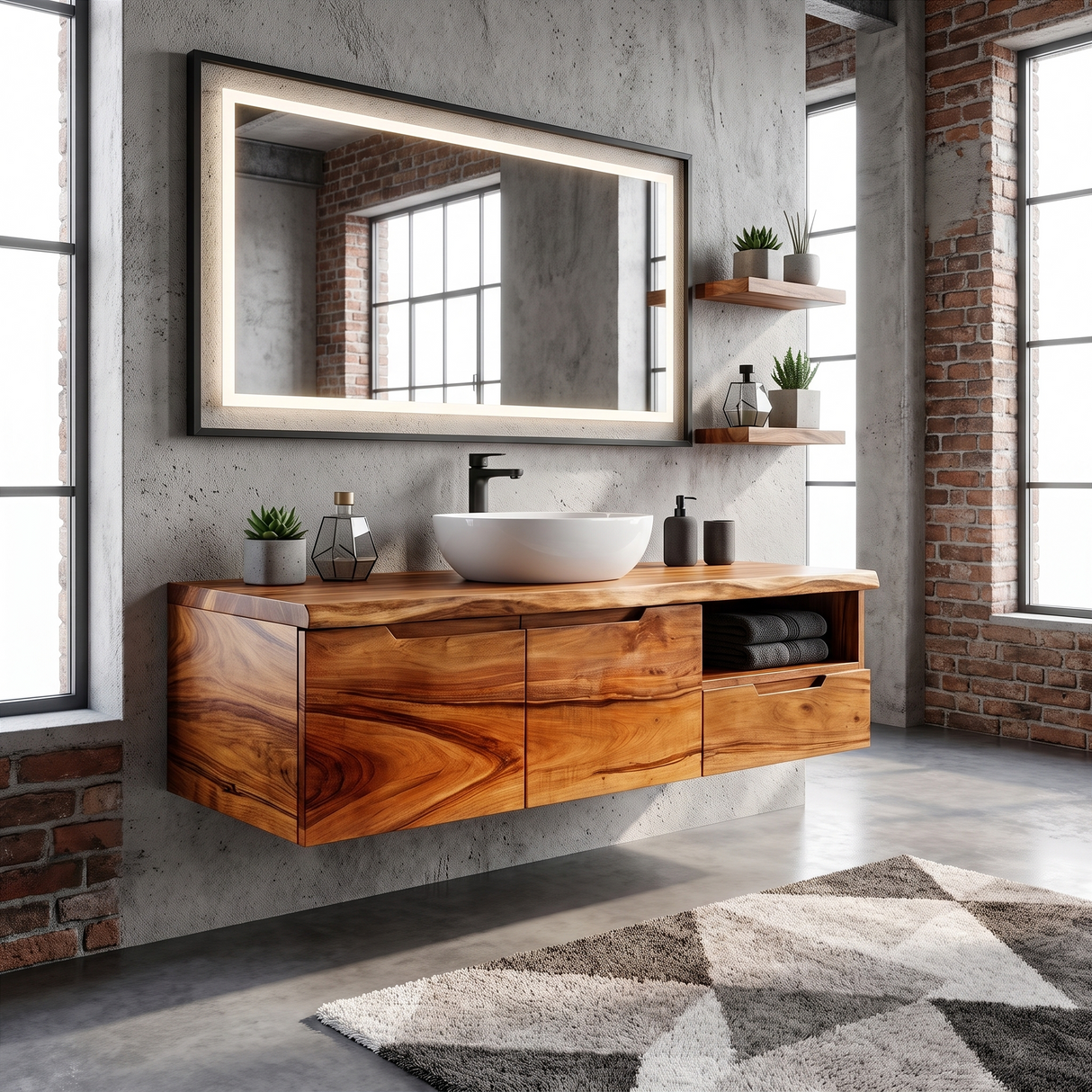 Luxury Wood Bathroom Vanity Coastal Beach House