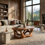 Organic Coffee Table With Flowing Sculptural Base For Contemporary Home