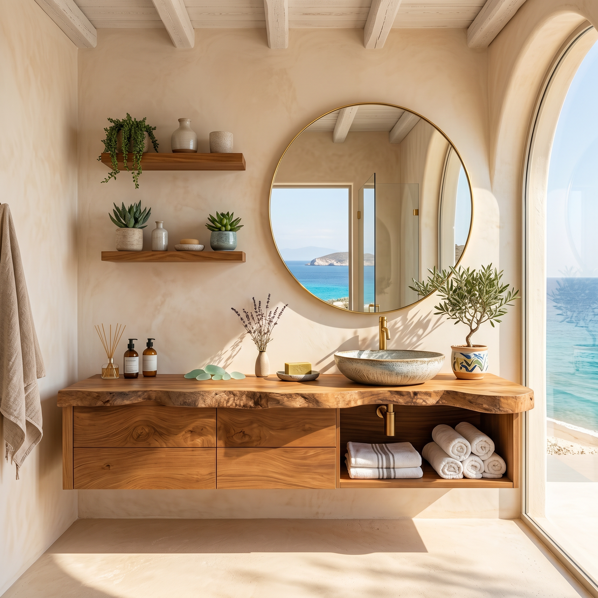 Handcrafted Live Edge Vanity For Bathroom Interiors