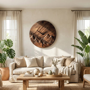 Rustic Wood Landscape Wall Clock For Living Room