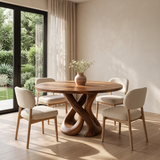 Contemporary Dining Table Organic Spiral Base For Modern Kitchen