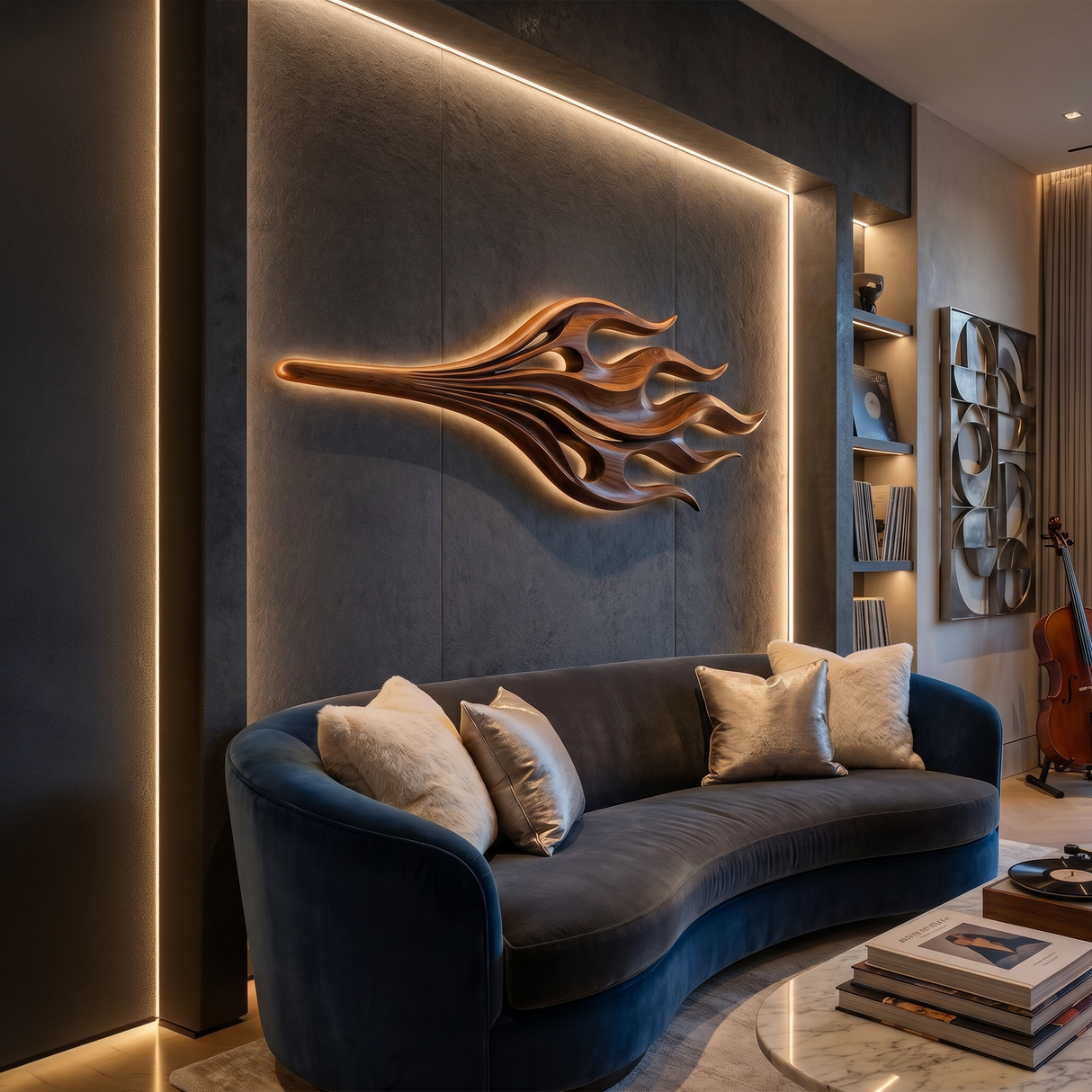 Modern Abstract Wall Art Panel For Grand Foyer Interior