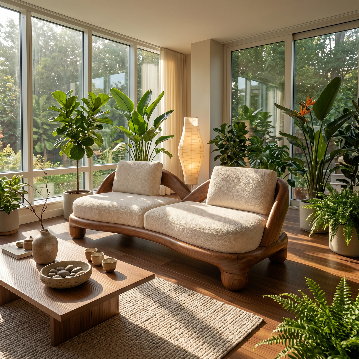 Modern Wooden Accent Sofa For Luxury Commercial Lobby Seating