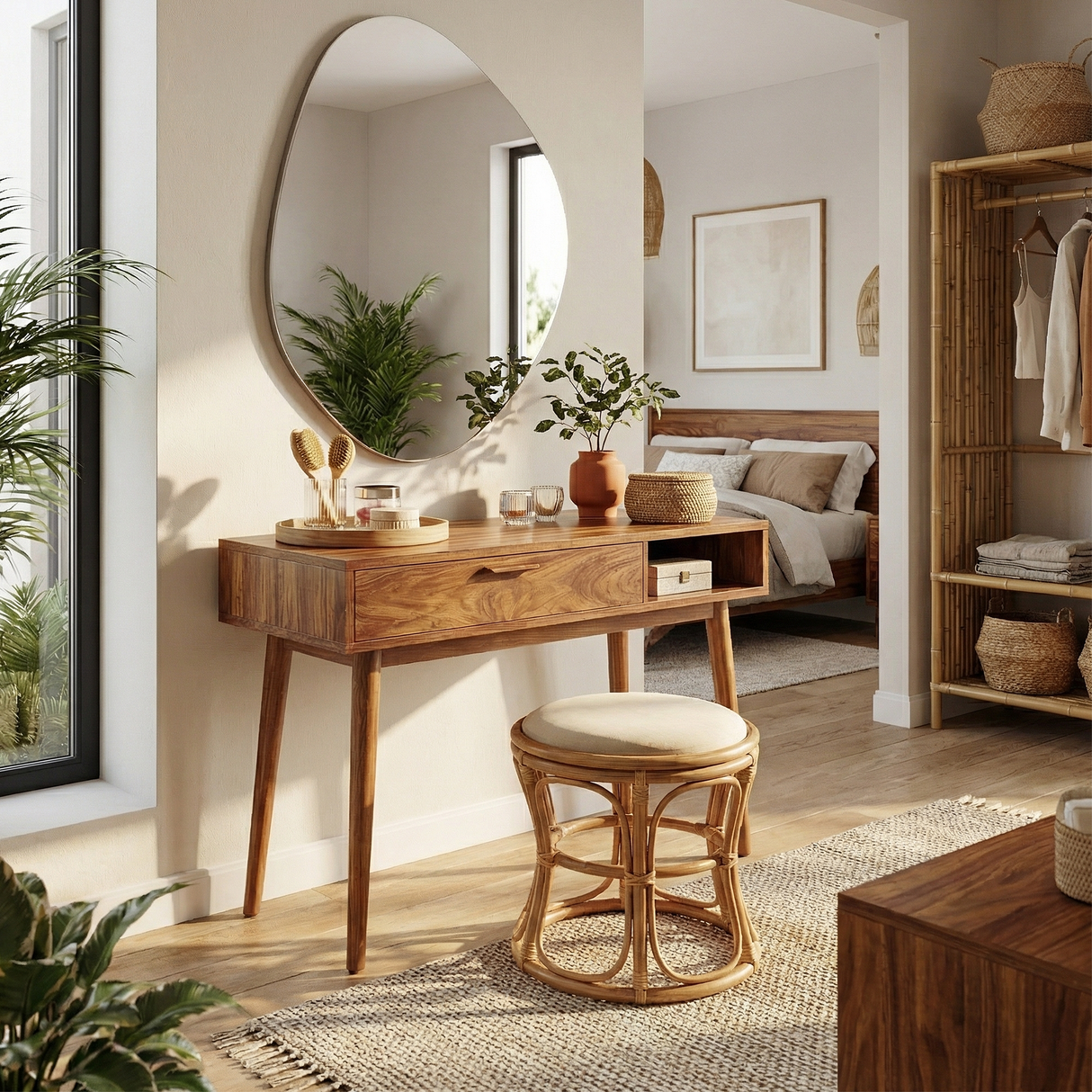 Japandi Makeup Desk Bedroom Dressing Area Personal Beauty Space