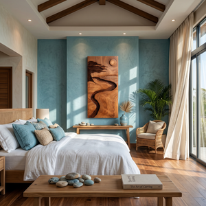 Organic Desert Wood Wall Art For Minimalist Contemporary Interior Design