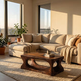 Organic Style Coffee Table Natural Wood For Living Room