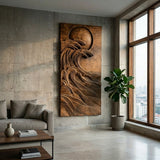 Modern Coastal Ocean Wave Wood Wall Art For Home Decor