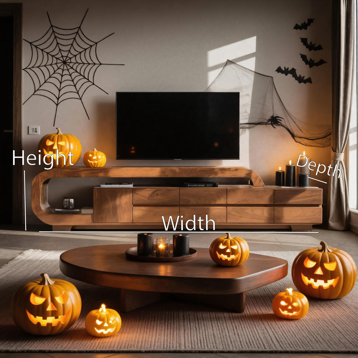Modern Halloween Wooden TV Cabinet For Living Room Or Lounge