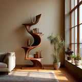 Organic Modern Natural Wood Bookshelf For Home Decor Corner