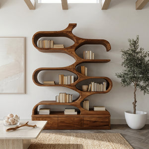 Contemporary Artistic Sculptural Bookshelf For Living Room