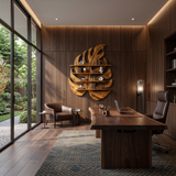 Contemporary Wooden Leaf Shape Shelf For Modern Home