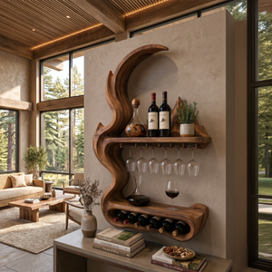 Contemporary Artistic Wine Rack For Open Interior
