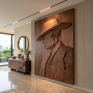 Modern Cowboy Portrait Wall Art For Home Office