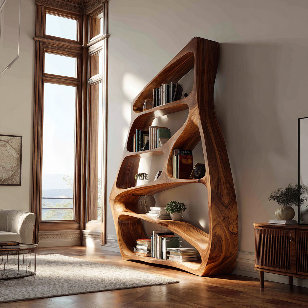 Modern Freeform Bookshelf For Living Room