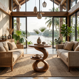 Modern Sculptural Side Table Outdoor Lounge