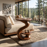Organic Sculptural Side Table Luxury Garden Retreat