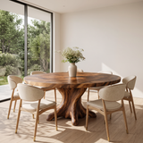 Contemporary Wooden Round Dining Table For Sophisticated Dining Room