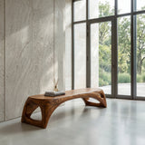 Minimalist Long Wooden Bench For Entryway