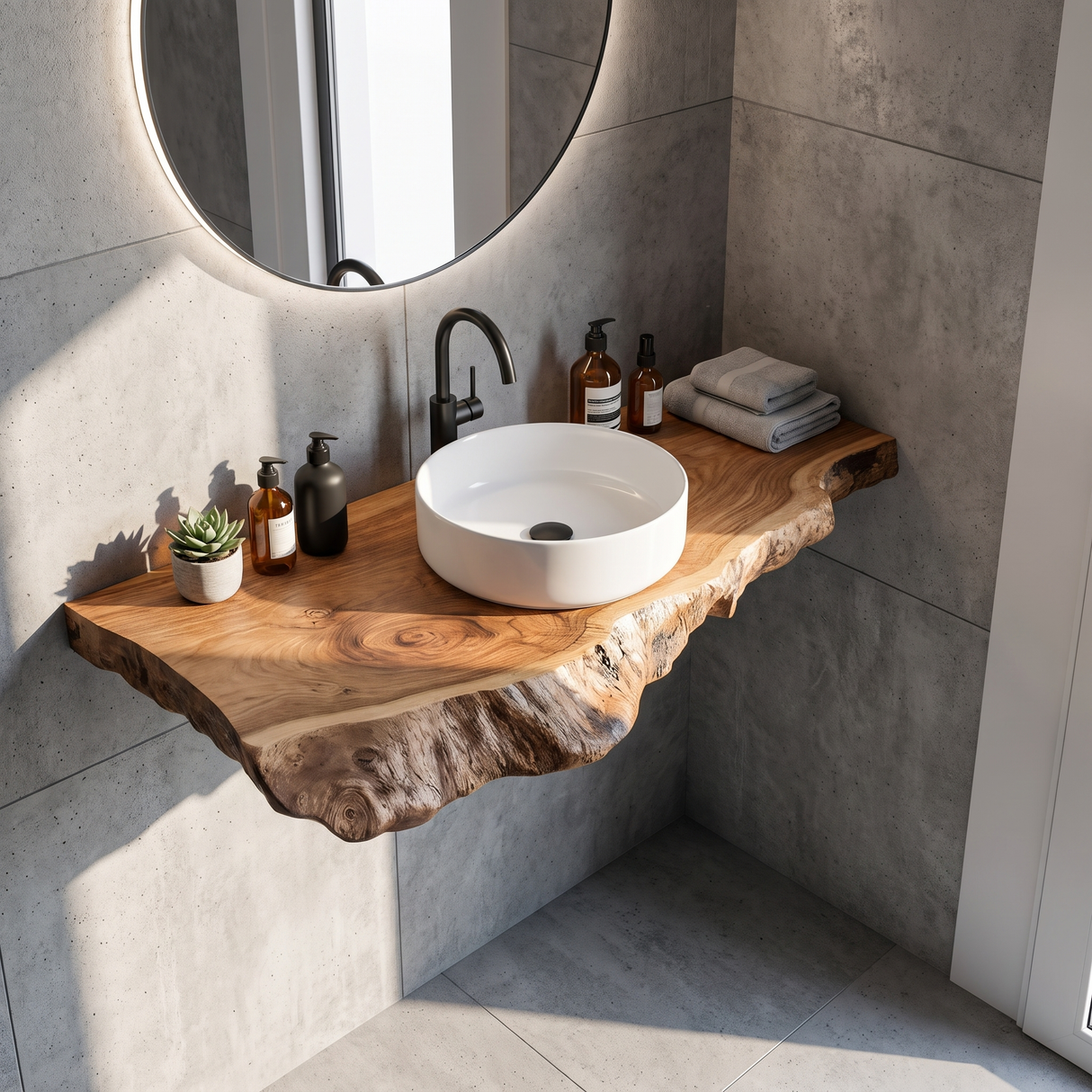 Farmhouse Bathroom Vanity In Solid Wood With Shelf