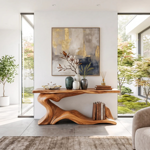Rustic Live Edge Desk Entryway Design