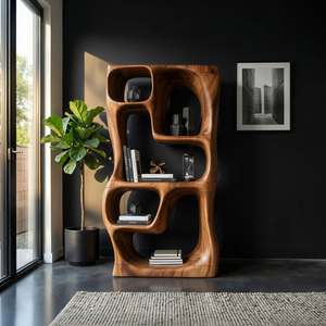 Modern Handcrafted Bookshelf Storage Organizer For Small Apartment
